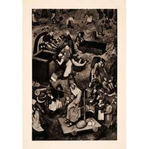  1937 Photogravure Pieter Brueghel Carnival Lent Religious 