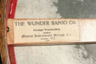 1998 George Wunderlich Minstrel Banjo 14 rim Fretless Boucher Wunder 