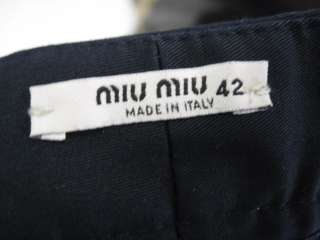 You are bidding on a MIU MIU Navy Pants Slacks Sz 42. These pants have 