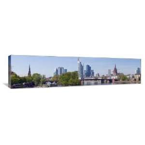 Frankfurt Skyline Panoramic   Gallery Wrapped Canvas   Museum Quality 