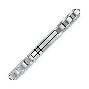  Mens Diamond Accent ID Bracelet in Stainless Steel   8.5 