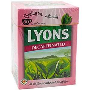 Lyons Decaffeinated Tea   80 Tea Bags  Grocery & Gourmet 