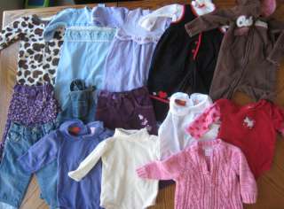 Girl 18 month Winter clothes lot 9 Outfit Cardigan Romper Pant Osh 