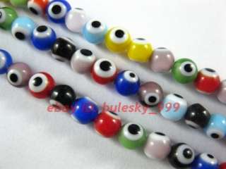 2x14 Eye Mixed Color Glass Round Loose Beads 6mm  