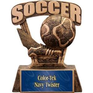 Prosport 6 Custom Soccer Resin Trophies NAVY COLOR TEK TWISTER PLATE 6 