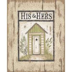 His and Hers Outhouse by Linda Spivey 10.00X8.00. Art 