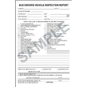  SMR25B Document, Bus Drivers Vehicle Inspection Report; 2 ply, Book 