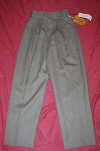   Womens NWT Beige Pleated Front Wool Lined Dress Pants Sz 10 26x30