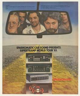 1983 Supertramp World Tour Sparkomatic Car Stereo Ad  