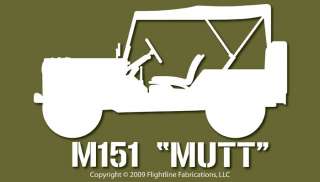 M151 Mutt Vietnam Era Jeep Top Up Vinyl Decal Sticker  