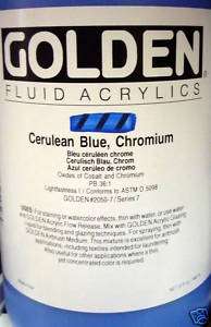 Golden Fluid Acrylic 32 ounce   Cerulean blue chromium  