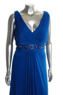 Alex Evenings Plus Size Formal Dress Blue Chiffon Embellished 22W 