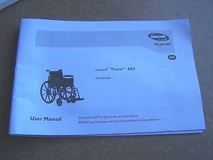 Invacare Tracer EX2 Wheelchair User Manual (New)  