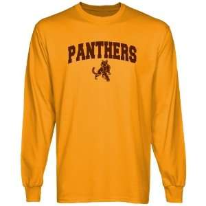  Adelphi University Panthers Gold Logo Arch Long Sleeve T 