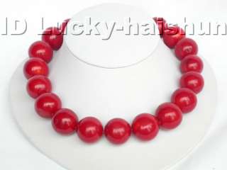 GENUINE 100% NATURAL 22MM ROUND RED CORAL NECKLACE  