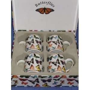  Paul Cardew Butterflies 12oz Mug Set of 4 w/ Gift Box 