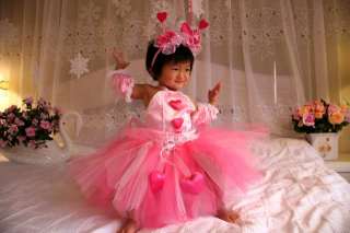 Custom Valentine Tutu Dress Outfit birthday pageant 6pc  