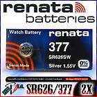 PC RENATA 377 376 SILVER OXIDE WATCH BATTERIES SR626SW SR626W NEW 