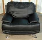 3Pc Black Leather Sofa Love Seat Chair Living Room Set  