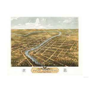 Fort Atkinson, Wisconsin   Panoramic Map Premium Poster Print, 24x32 