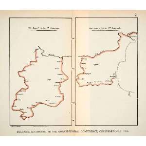  1919 Lithograph Map Bulgaria Danube River Timok Adlie 