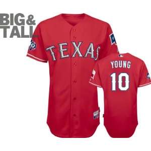 Michael Young Jersey Big & Tall Majestic Alternate Scarlet Authentic 