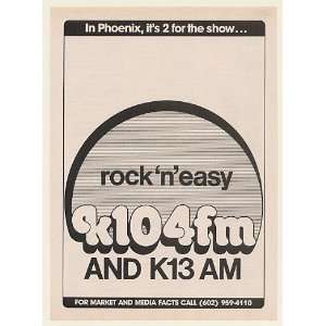 1979 K104 FM K13 AM Phoenix Radio Station Print Ad 
