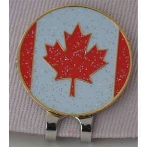  Canada Flag Golf Sparkling Ball Marker with Magnetic Clip 