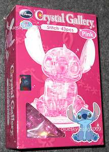 Disney Crystal Gallery 3D Stitch Puzzle Clear Blue Pink  
