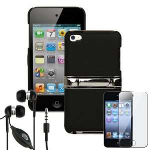  iTouch Hard Case with Matching Black Color Finish & Metal Kickstand 