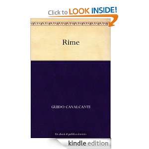 Rime (Italian Edition) Guido Cavalcanti  Kindle Store