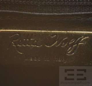 Retta Wolff Black Croc Embossed Leather & Gold Twist Lock Evening Bag 