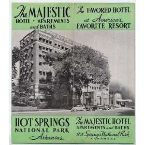  Majestic Hotel Hot Springs National Park Arkansas 1930s 