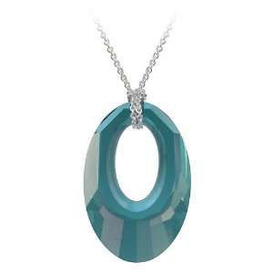   Elements Open Oval Indigo Blue Drop Pendant Necklace, 18 Jewelry