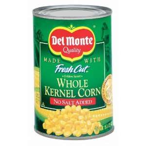 Del Monte Fresh Cut Golden Sweet Whole Kernel Corn, No Salt Added, 15 