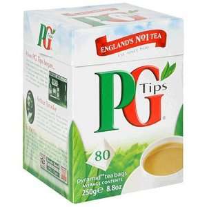 PG Tips Black Tea, Pyramid Tea Bags, 80 Count Boxes (Pack of 4 