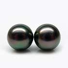 ENORMOUS PEACOCK TAHITIAN LOOSE PEARLS EARRINGS U D  