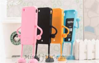   Cute 3D Silicone Robot Stand Case Cover for iPhone 4 4S Sticker  