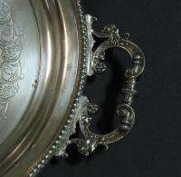 ANTIQUE WMF BIG SILVER PLATED SERVING DISH TRAY HANDLE  