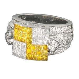  2.91 CT WHITE AND CANARY DIAMOND RING Jewelry