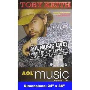 TOBY KEITH AOL Music Live 24x36 Poster 
