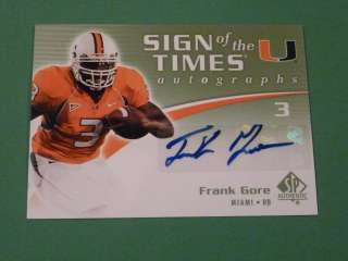 2010 Frank Gore SP Sign of Times AUTO 49ers  