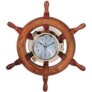  18 Porthole Ship Wheel Clock