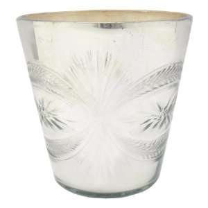  Silvered etched Glass Vase