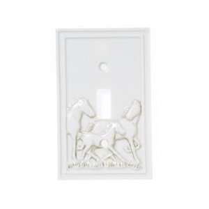  White HORSES Single SWITCHPLATE COVER home decor