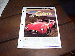 Wings & Wheels info card 427 Shelby Cobra  