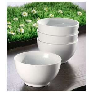 White Rice Bowls   Set of 4 By Moda 