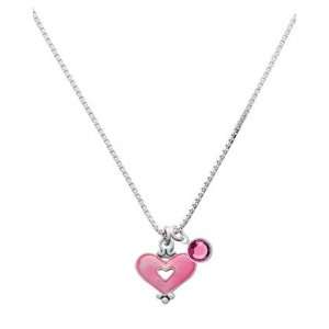   with Cutout Charm Necklace with Rose Swarovski Crystal  Jewelry