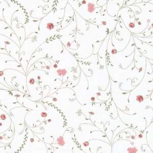  Romance Cotton Fabric   Vines White