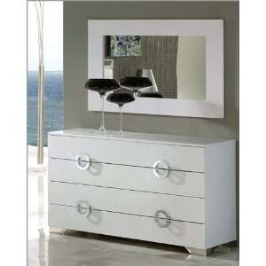  Modern Dresser and Mirror Valencia in White Made in Spain 